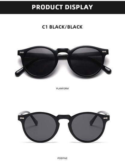 FoxDrop™ Retro Round Sunglasses Men Women Fashion Small Polarized Sun Glasses For Male Female Literary Vintage Shades Driving Eyeglasses