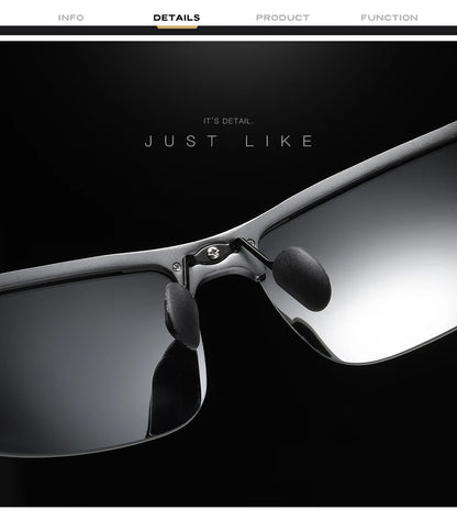 FoxDrop™ CLLOIO New Aluminum Polarized Photochromic Sunglasses Men Polarized Day Night Driving Glasses Anti-Glare Chameleon Oculos de sol