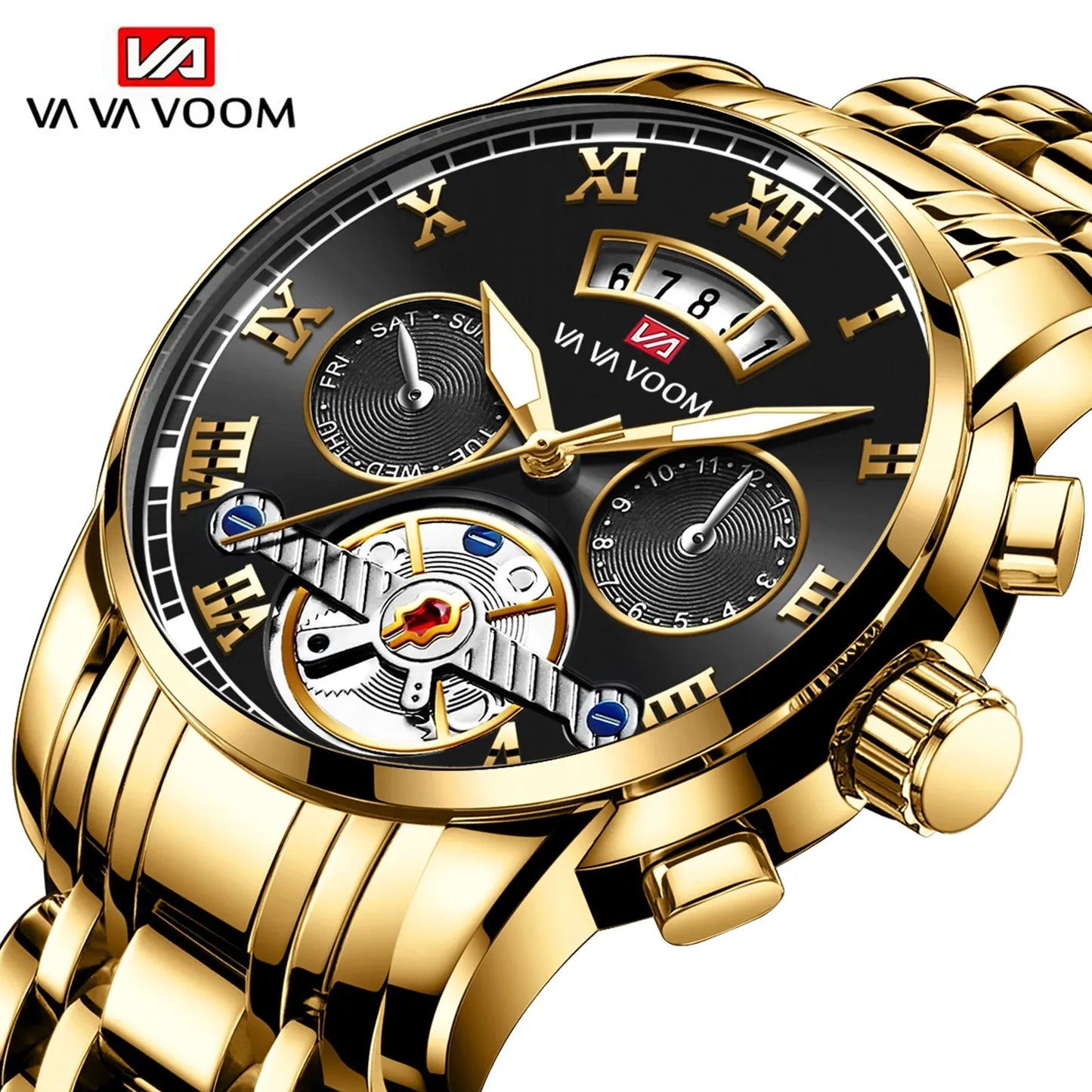 FoxDrop™ Top Brand Mens Luxury Watch Stainless Steel Luminescence Clock Casual Chic 3Bar Waterproof Outdoor Sport Watch
