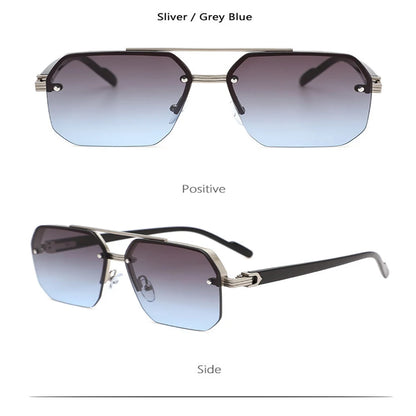 FoxDrop™ Fashion Sunglasses for Men Women HD UV400 Driving Pilot Sun Glasses Half Frame Polarized Mirror Goggles lunettes de soleil homme