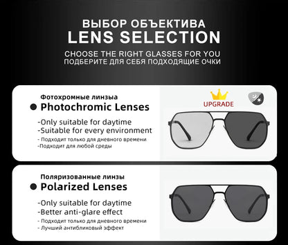 FoxDrop™ CLLOIO Fashion High Quality Photochromic Sunglasses Men Women Polarized Sun Glasses Chameleon Anti-glare Driving Oculos de sol