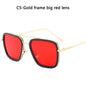 FoxDrop™ Steam Punk Tony Stark Sunglasses Men Women Fashion Square Driving Glasses Unisex Metal Frame Trendy Shades Oculos De Sol