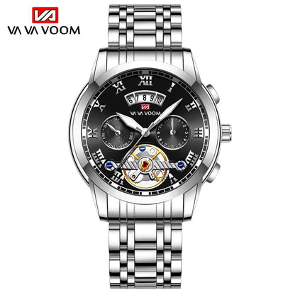 FoxDrop™ Top Brand Mens Luxury Watch Stainless Steel Luminescence Clock Casual Chic 3Bar Waterproof Outdoor Sport Watch