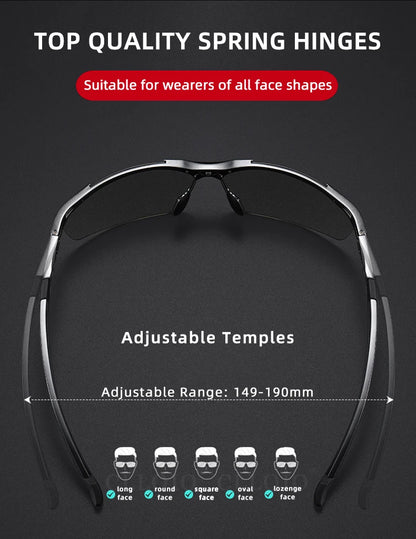 FoxDrop™ CLLOIO New Aluminum Polarized Photochromic Sunglasses Men Polarized Day Night Driving Glasses Anti-Glare Chameleon Oculos de sol