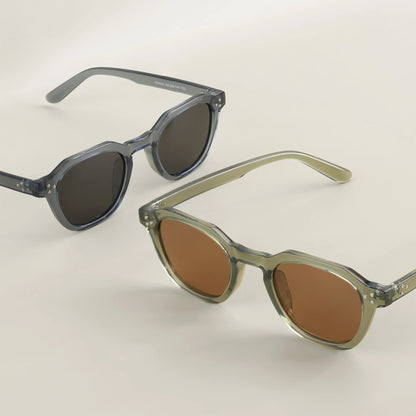 FoxDrop™ CATERSIDE Retro Polarized Sunglasses Men Ultralight TR90 Frame Polygon Women Sun Glasses Outdoor High Quality Travel  Eyewear