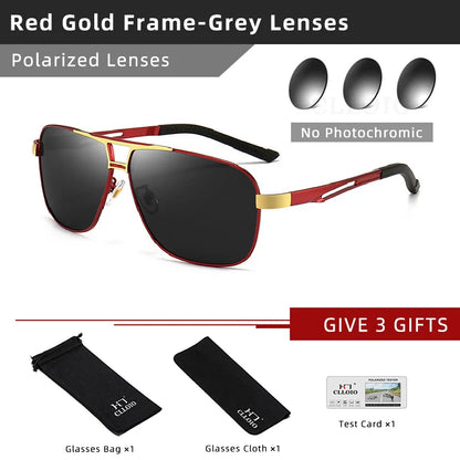 FoxDrop™ CLLOIO Nouvelles lunettes de soleil polarisées photochromiques carrées pour hommes, changement de couleur, lunettes de soleil caméléon antireflet pour la conduite Oculos de sol