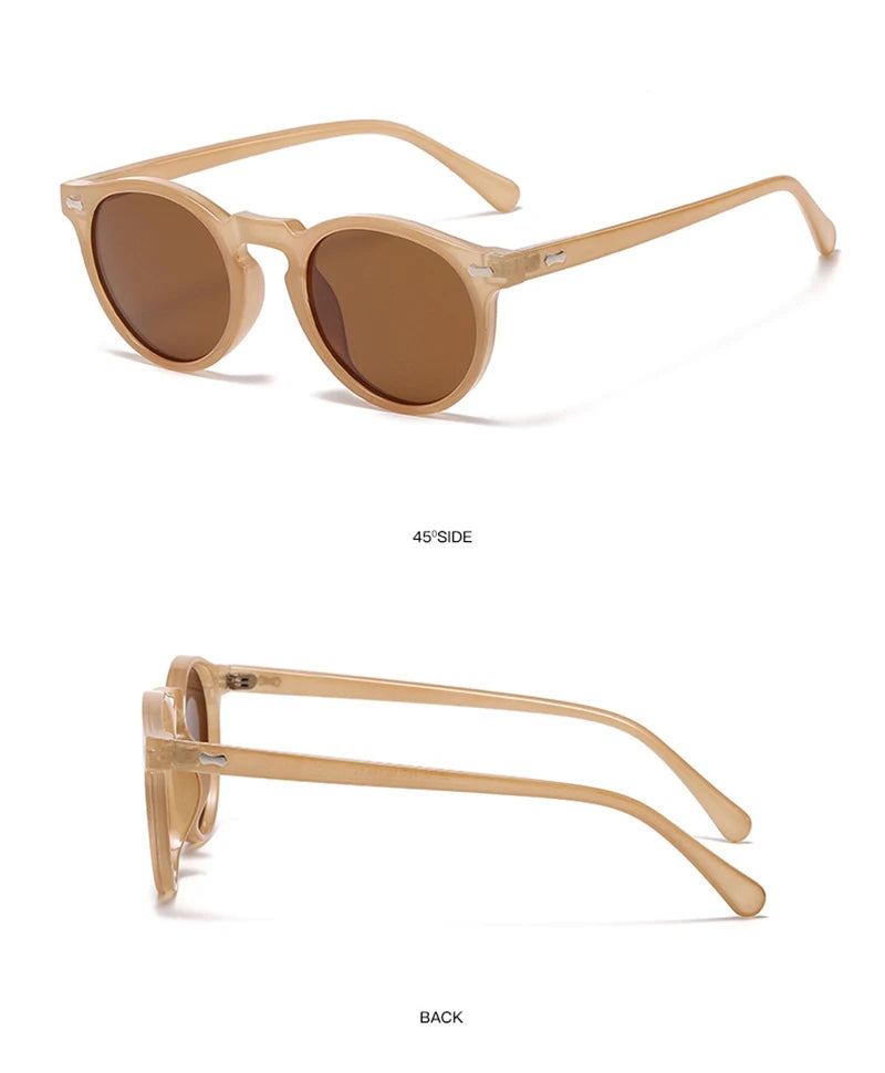 FoxDrop™ Retro Round Sunglasses Men Women Fashion Small Polarized Sun Glasses For Male Female Literary Vintage Shades Driving Eyeglasses