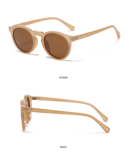 FoxDrop™ Retro Round Sunglasses Men Women Fashion Small Polarized Sun Glasses For Male Female Literary Vintage Shades Driving Eyeglasses
