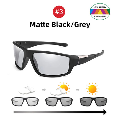 FoxDrop™ VIVIBEE Men Photochromic Sunglasses Black Sports Goggles Women Color Changing Polarized Driving 2025 Discoloration Sun Glasses
