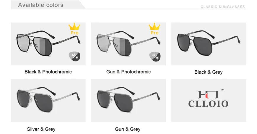 FoxDrop™ CLLOIO Fashion High Quality Photochromic Sunglasses Men Women Polarized Sun Glasses Chameleon Anti-glare Driving Oculos de sol