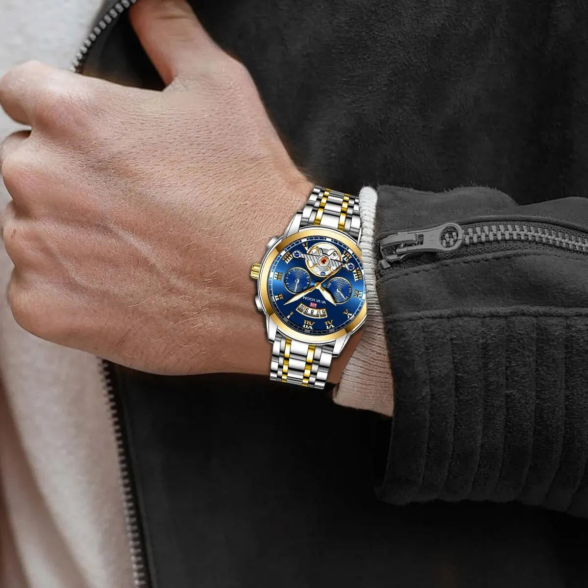 FoxDrop™ Top Brand Mens Luxury Watch Stainless Steel Luminescence Clock Casual Chic 3Bar Waterproof Outdoor Sport Watch