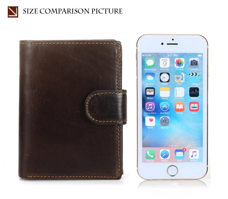 Portefeuille FoxDrop™ pour homme, nouveau, en cuir de vache véritable, porte-monnaie, pochette, moraillon, ouvert, qualité supérieure, style rétro, court
