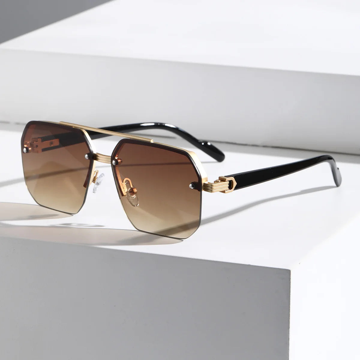 FoxDrop™ Fashion Sunglasses for Men Women HD UV400 Driving Pilot Sun Glasses Half Frame Polarized Mirror Goggles lunettes de soleil homme