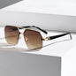 FoxDrop™ Fashion Sunglasses for Men Women HD UV400 Driving Pilot Sun Glasses Half Frame Polarized Mirror Goggles lunettes de soleil homme