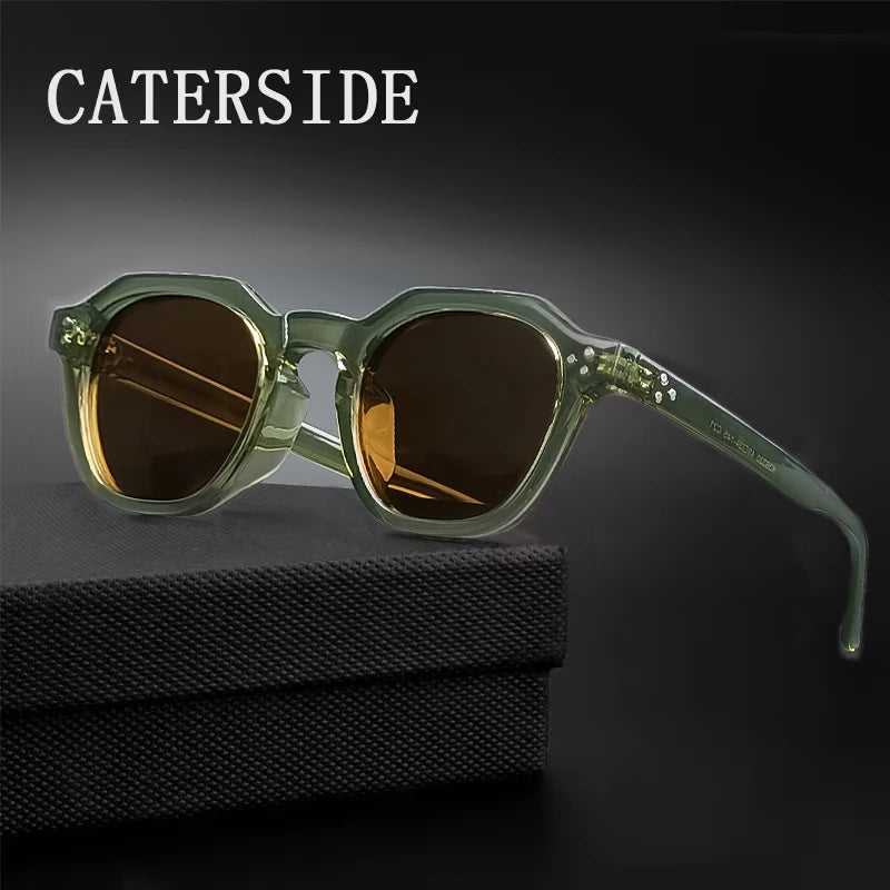 FoxDrop™ CATERSIDE Retro Polarized Sunglasses Men Ultralight TR90 Frame Polygon Women Sun Glasses Outdoor High Quality Travel  Eyewear