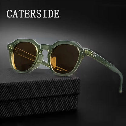 FoxDrop™ CATERSIDE Retro Polarized Sunglasses Men Ultralight TR90 Frame Polygon Women Sun Glasses Outdoor High Quality Travel  Eyewear