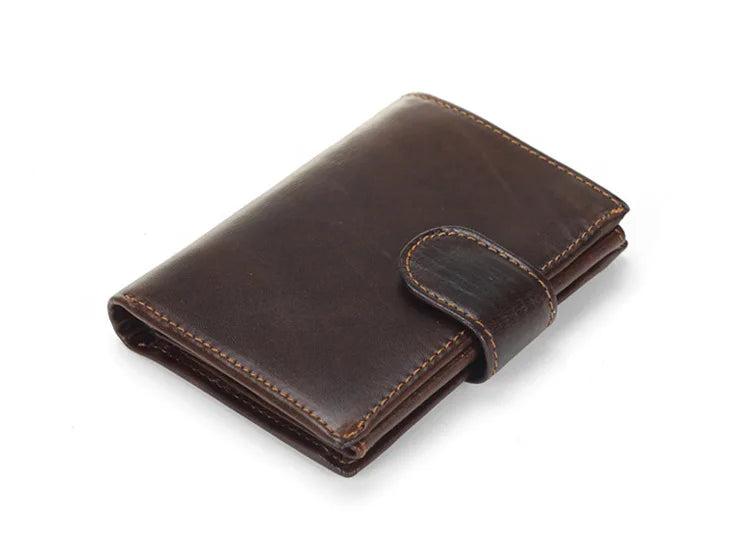 Portefeuille FoxDrop™ pour homme, nouveau, en cuir de vache véritable, porte-monnaie, pochette, moraillon, ouvert, qualité supérieure, style rétro, court