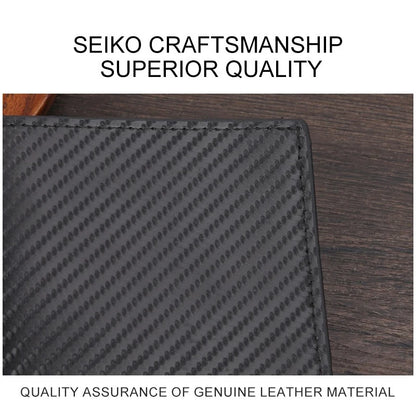 Portefeuille court en fibre de carbone FoxDrop™ pour homme, porte-cartes de crédit, grande capacité, pince à billets, porte-cartes fin à deux volets avec fenêtre pour carte d'identité