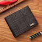 Portefeuille FoxDrop™ pour homme, nouvelle marque, court, à carreaux, horizontal, en cuir souple, grande capacité, multi-cartes