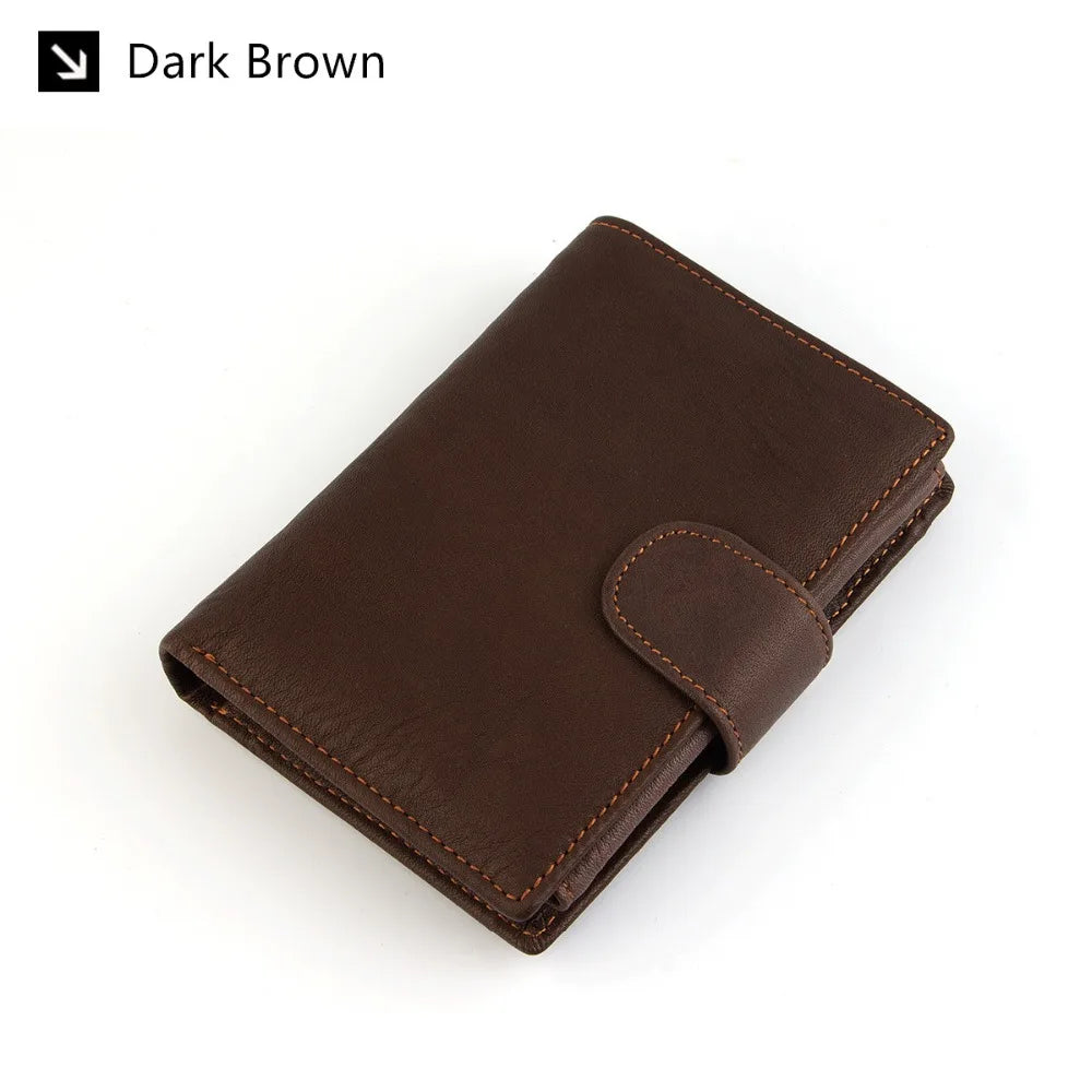 Portefeuille FoxDrop™ pour homme, nouveau, en cuir de vache véritable, porte-monnaie, pochette, moraillon, ouvert, qualité supérieure, style rétro, court