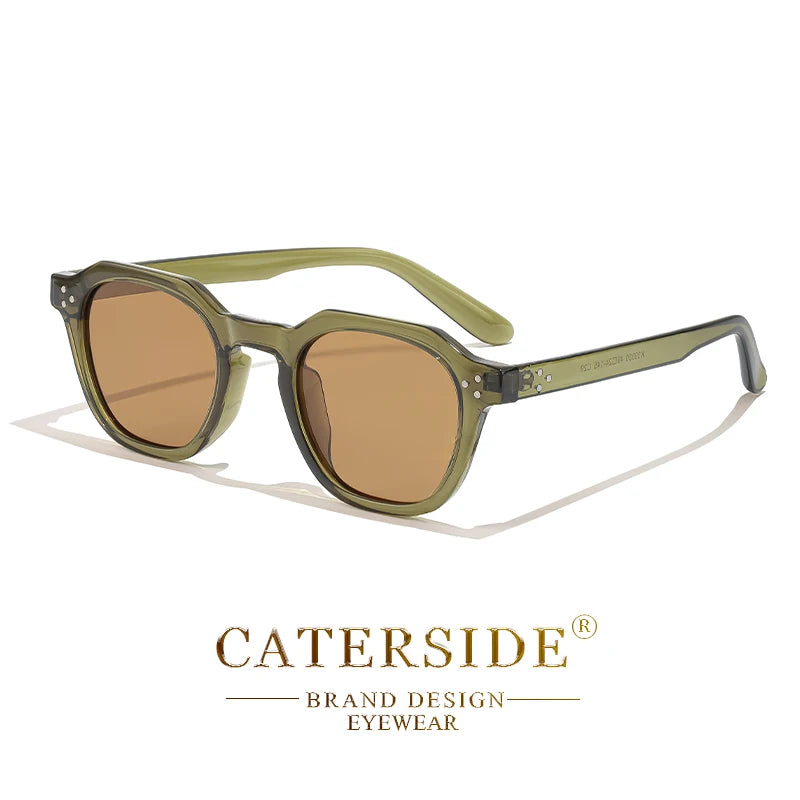 FoxDrop™ CATERSIDE Retro Polarized Sunglasses Men Ultralight TR90 Frame Polygon Women Sun Glasses Outdoor High Quality Travel  Eyewear