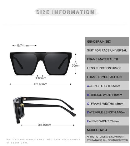 FoxDrop™ HEAT WAVE luxury brand design one-piece fashionable glasses for men and women cross-border driving sunglasses HW04 eyewear