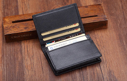 FoxDrop™ Portefeuilles de cartes en cuir véritable de luxe pour hommes, porte-cartes de crédit pour femmes, porte-cartes et pièces d'identité, organisateur pour hommes, porte-cartes de visite
