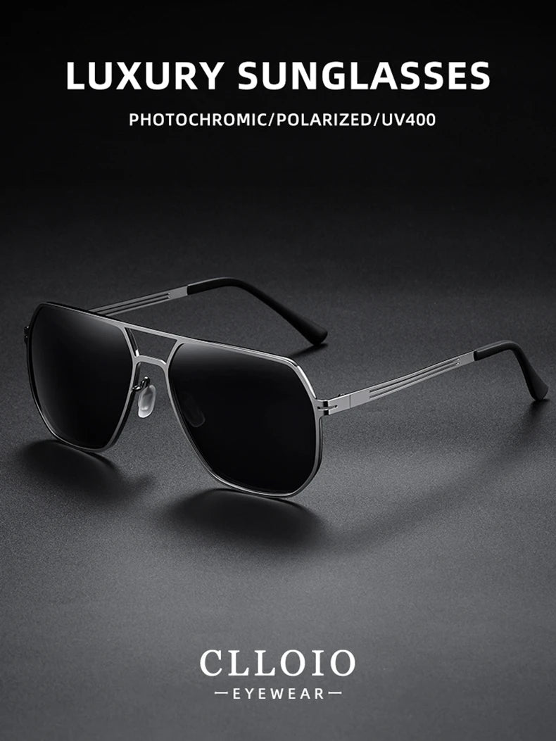 FoxDrop™ CLLOIO Fashion High Quality Photochromic Sunglasses Men Women Polarized Sun Glasses Chameleon Anti-glare Driving Oculos de sol