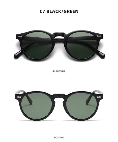 FoxDrop™ Retro Round Sunglasses Men Women Fashion Small Polarized Sun Glasses For Male Female Literary Vintage Shades Driving Eyeglasses