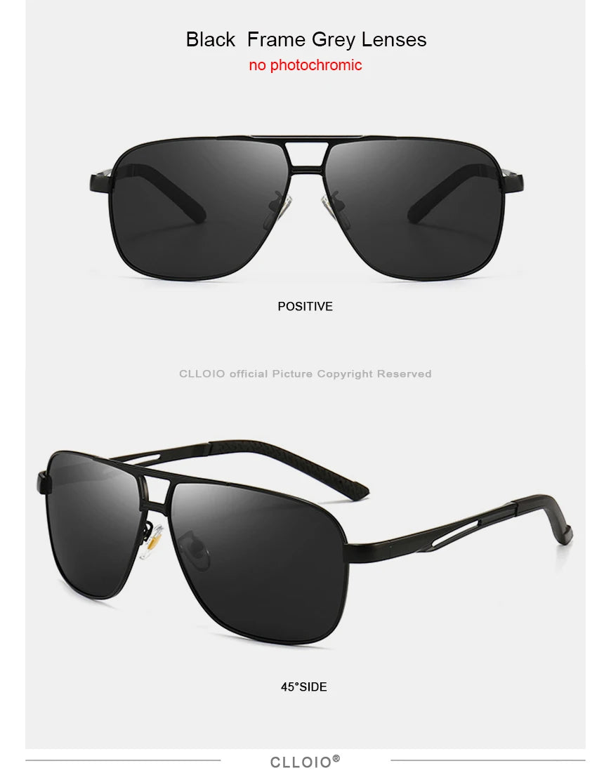 FoxDrop™ CLLOIO Nouvelles lunettes de soleil polarisées photochromiques carrées pour hommes, changement de couleur, lunettes de soleil caméléon antireflet pour la conduite Oculos de sol