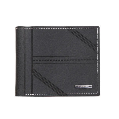 Portefeuille court en cuir givré FoxDrop™ pour homme, multi-emplacements, porte-monnaie et porte-photo, petit portefeuille pour homme, haute qualité, nouveauté 2024