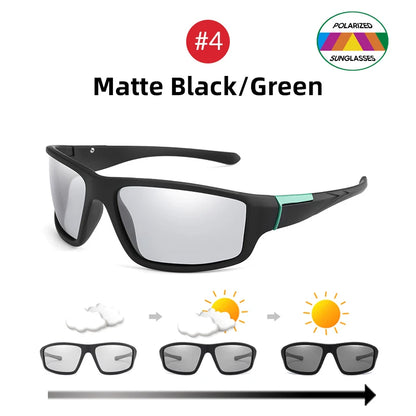 FoxDrop™ VIVIBEE Men Photochromic Sunglasses Black Sports Goggles Women Color Changing Polarized Driving 2025 Discoloration Sun Glasses