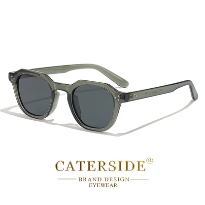 FoxDrop™ CATERSIDE Retro Polarized Sunglasses Men Ultralight TR90 Frame Polygon Women Sun Glasses Outdoor High Quality Travel  Eyewear