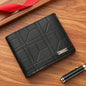 Portefeuille FoxDrop™ pour homme, nouvelle marque, court, à carreaux, horizontal, en cuir souple, grande capacité, multi-cartes