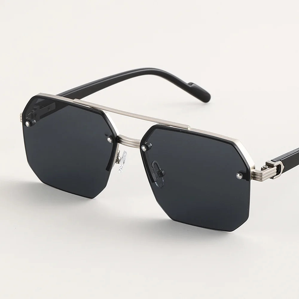 FoxDrop™ Fashion Sunglasses for Men Women HD UV400 Driving Pilot Sun Glasses Half Frame Polarized Mirror Goggles lunettes de soleil homme