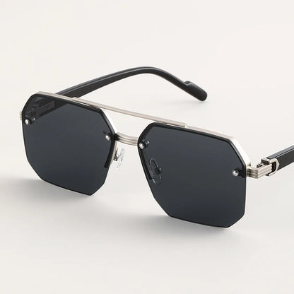 FoxDrop™ Fashion Sunglasses for Men Women HD UV400 Driving Pilot Sun Glasses Half Frame Polarized Mirror Goggles lunettes de soleil homme