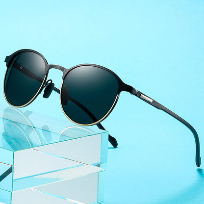 FoxDrop™ BARCUR Temples Sunglasses Women Polarized Fashion Sun Glasses Driving Round Ladies Sunglass