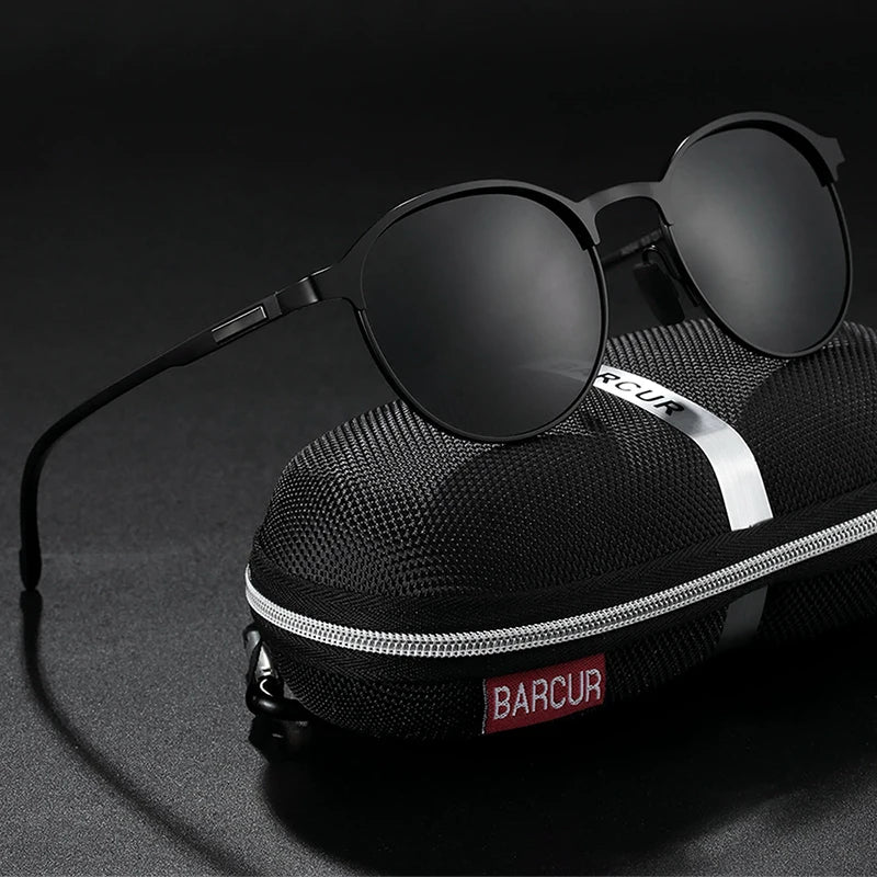 FoxDrop™ BARCUR Temples Sunglasses Women Polarized Fashion Sun Glasses Driving Round Ladies Sunglass