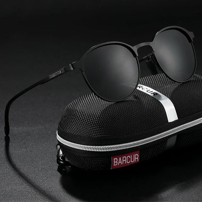 FoxDrop™ BARCUR Temples Sunglasses Women Polarized Fashion Sun Glasses Driving Round Ladies Sunglass