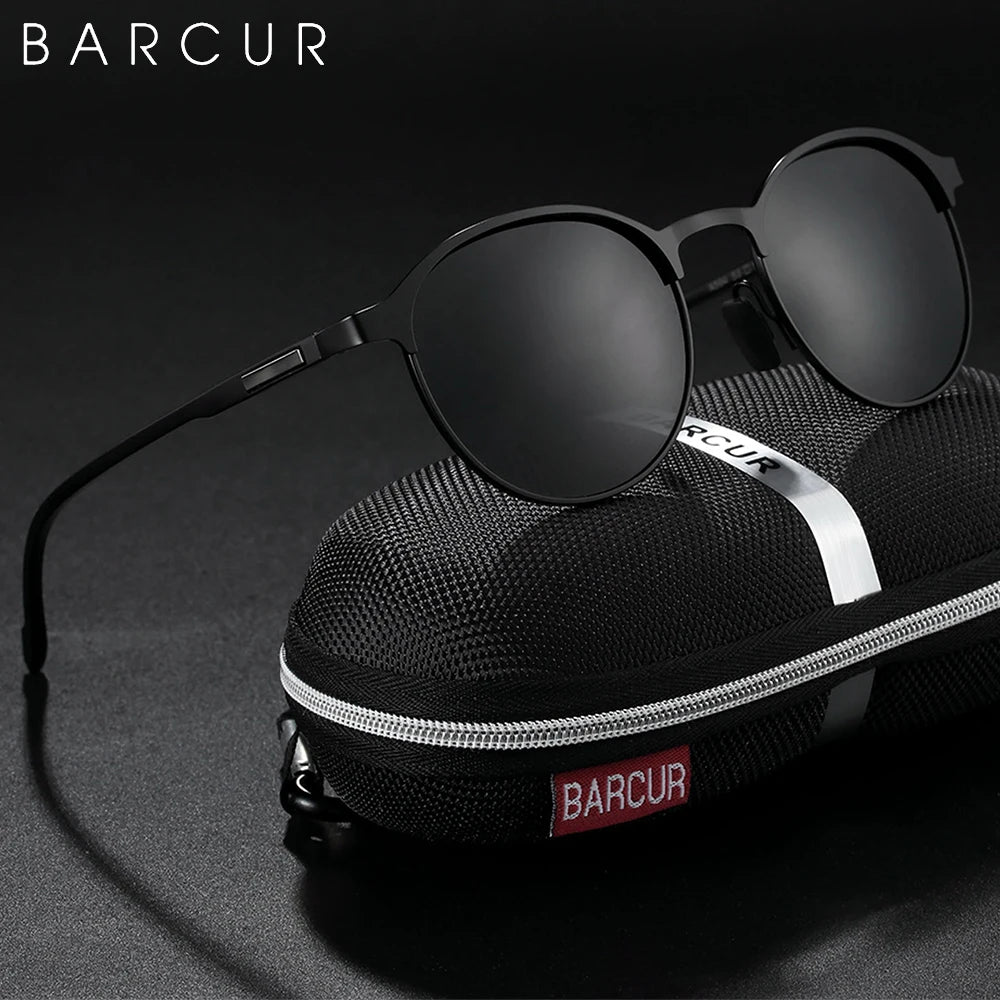 FoxDrop™ BARCUR Temples Sunglasses Women Polarized Fashion Sun Glasses Driving Round Ladies Sunglass