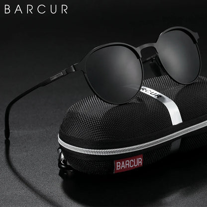 FoxDrop™ BARCUR Temples Sunglasses Women Polarized Fashion Sun Glasses Driving Round Ladies Sunglass