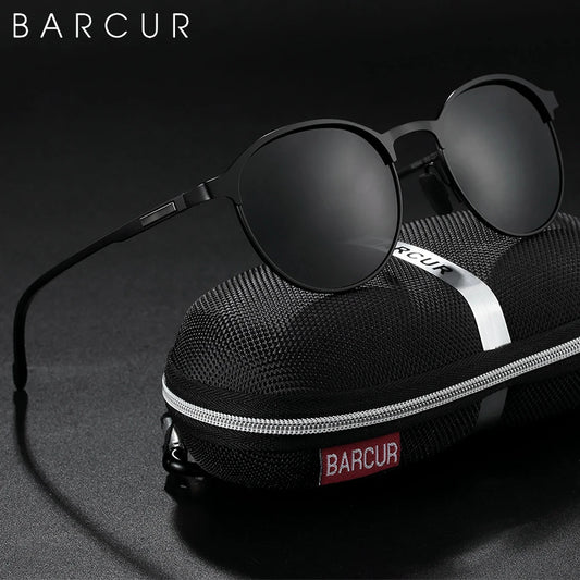 FoxDrop™ BARCUR Temples Sunglasses Women Polarized Fashion Sun Glasses Driving Round Ladies Sunglass