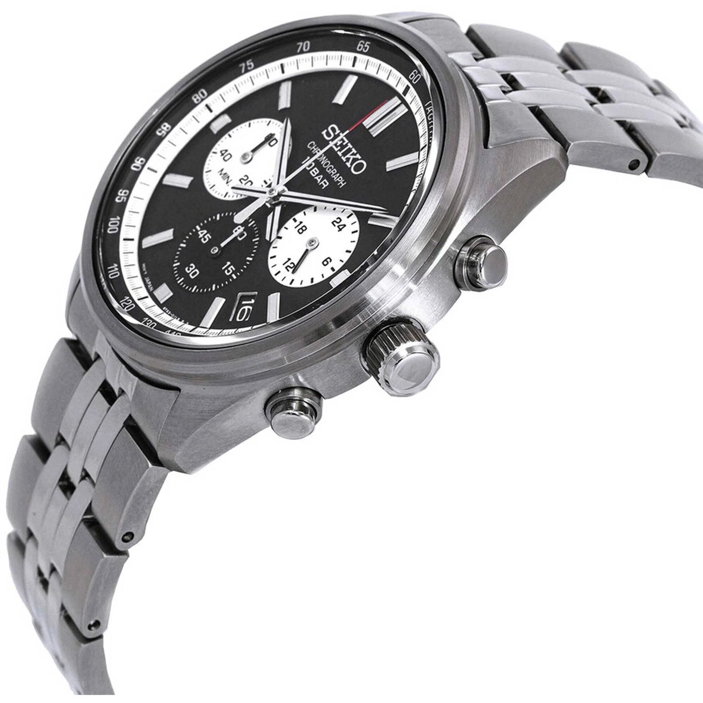 Seiko Chronograph Quartz Black Dial Men's Watch Item No. SSB429P1