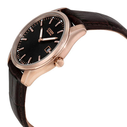 Citizen  Eco Drive Black Dial Brown Leather Men's Watch Item No. AU1043-00E