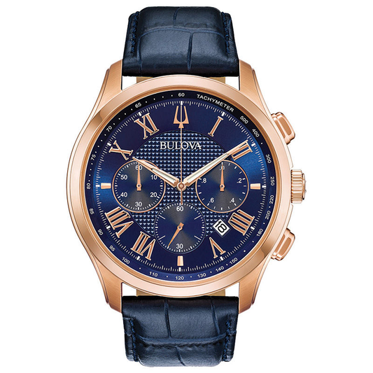 Bulova  Classic Chronograph Blue Dial Men's Watch Item No. 97B170