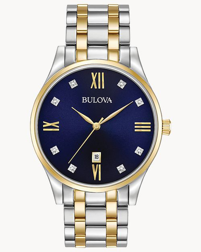 Bulova  Classic Diamond Blue Dial Men's Watch Item No. 98D130