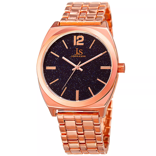 Joshua And Sons Quartz Navy Blue Sandstone Dial JX122RG