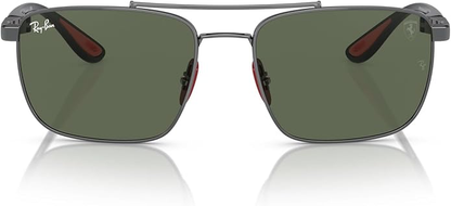 Ray-Ban  Scuderia Ferrari Dark Green Square Men's Sunglasses Item No. RB3715M F00171 58