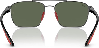 Ray-Ban  Scuderia Ferrari Dark Green Square Men's Sunglasses Item No. RB3715M F00171 58