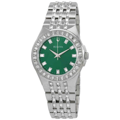 Bulova  Crystal Quartz Green Dial Men's Watch Item No. 96A253